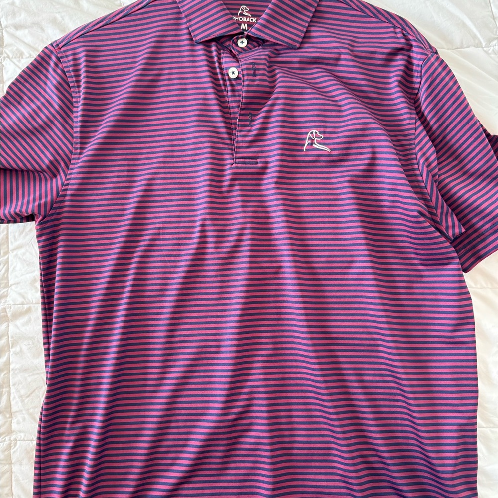 Rhoback Purple and Pink Striped Polo Shirt